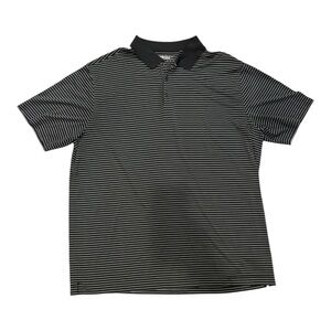 Nike Golf Dri Fit Polo Shirt Mens Size XXL Black White Stripes Short Sleeve